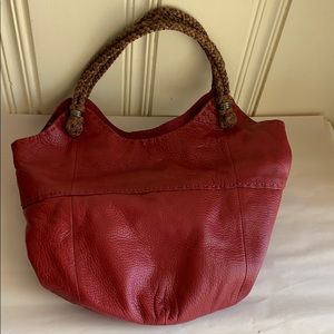 The Sak red leather satchel handbag